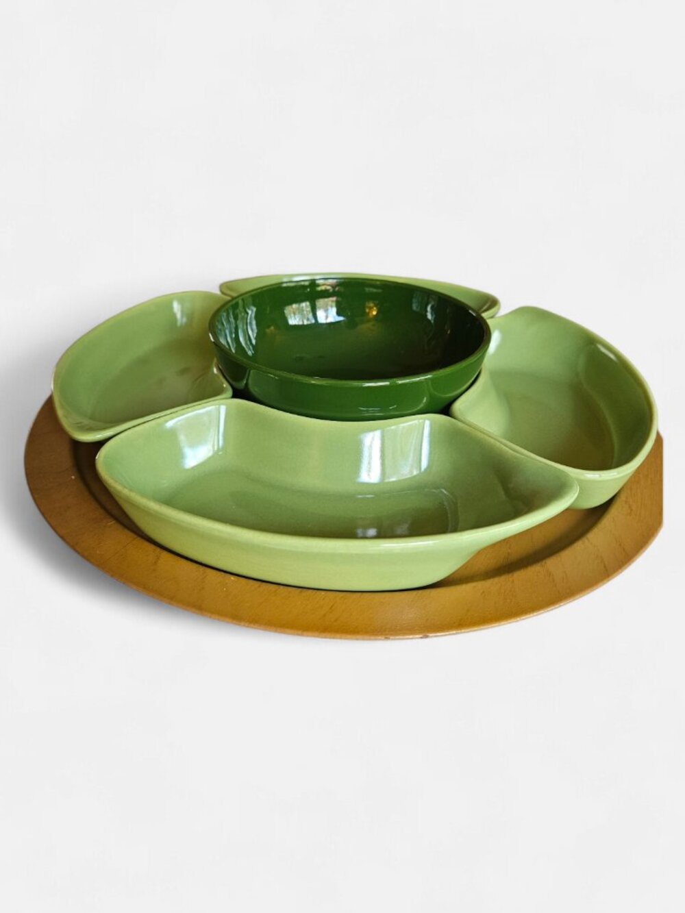 Vintage Mid Century Modern Lazy Susan and Relish Server